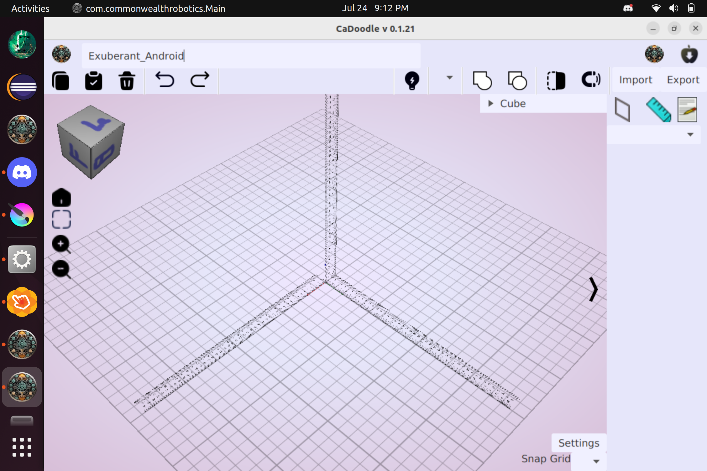 CaDoodle First Running Version